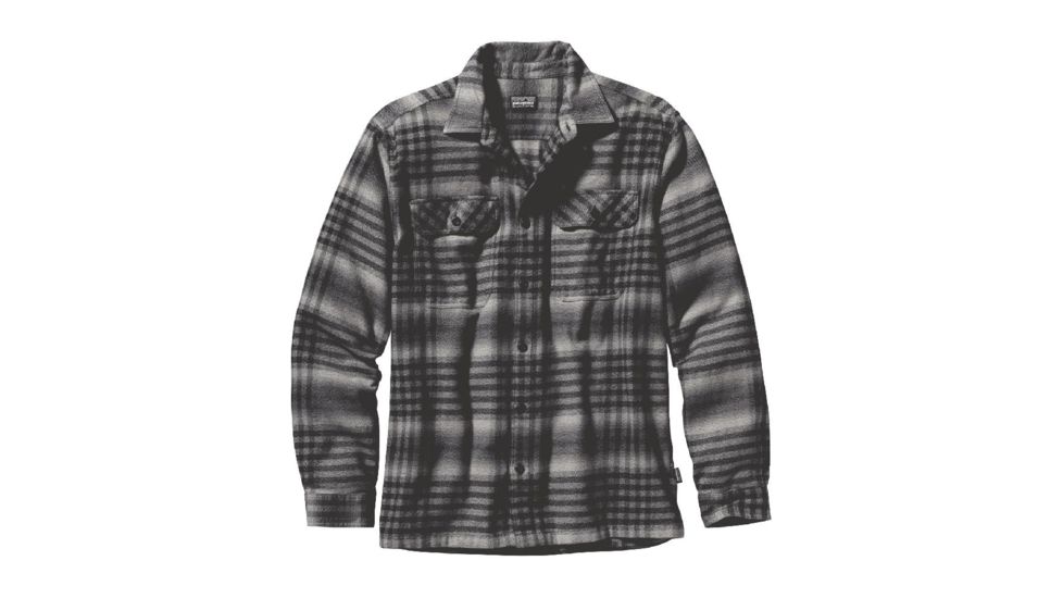 Patagonia Long Sleeve Fjord Flannel Shirt - Mens-Winter Dusk/Black-Large