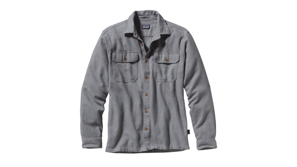 Patagonia Long Sleeve Fjord Flannel Shirt - Mens-Feather Grey-Large