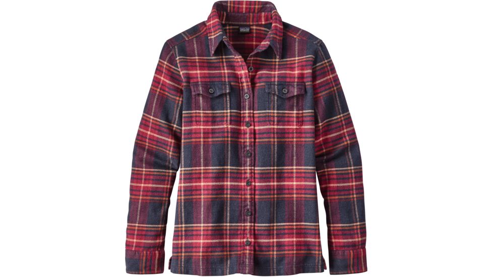 Patagonia Long Sleeve Fjord Flannel Shirt - Womens-Big Sky Plaid/Magenta-0