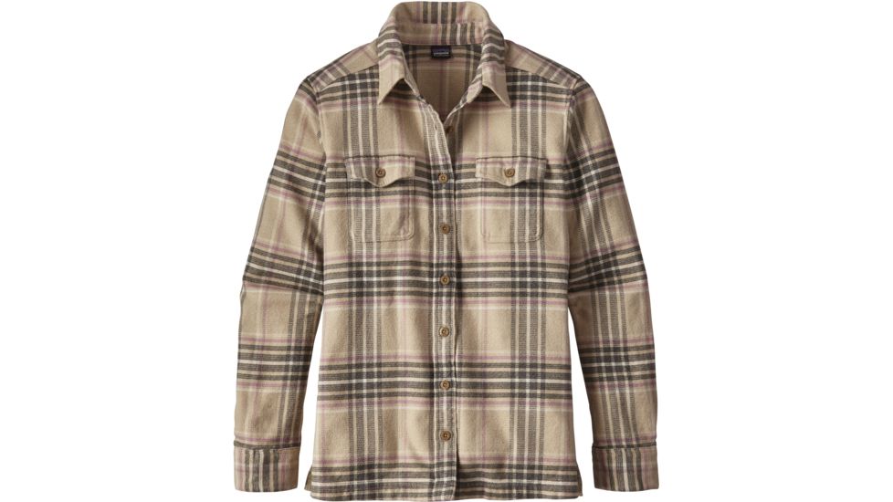Patagonia Long Sleeve Fjord Flannel Shirt - Womens-Big Sky Plaid/Mojave Khaki-6