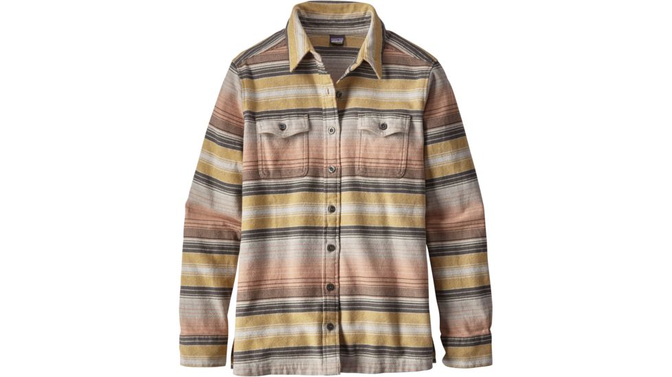 Patagonia Long Sleeve Fjord Flannel Shirt - Womens-Blanket Stripe/Peach Sherbet-10
