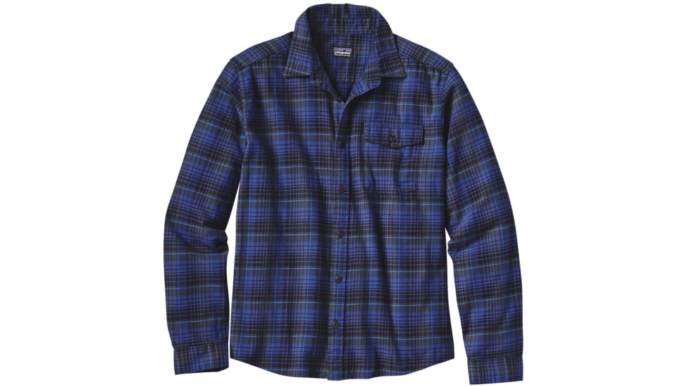 Patagonia Long Sleeve Lightweight Fjord Flannel Shirt - Men's -Navigate/Navy Blue-Large