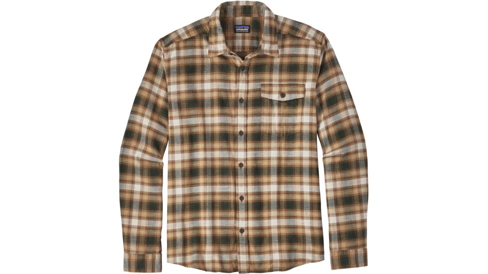 Patagonia Long Sleeve Lightweight Fjord Flannel Shirt - Men's -Revival/Bear Brown-X-Small