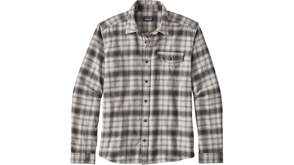 Patagonia Long Sleeve Lightweight Fjord Flannel Shirt - Men's -Revival/Feather Grey-X-Small