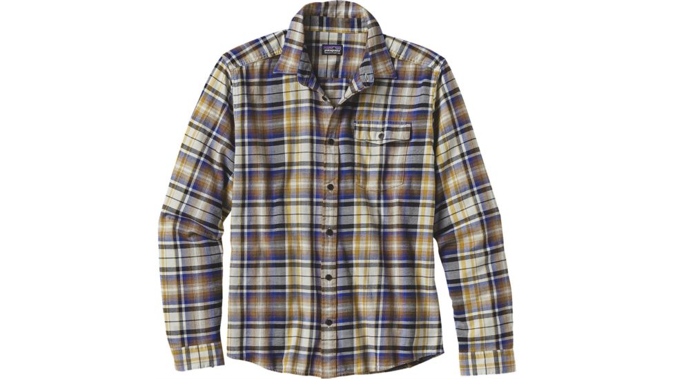 Patagonia Long Sleeve Lightweight Fjord Flannel Shirt - Men's -Rootsy/Toasted White-XX-Large