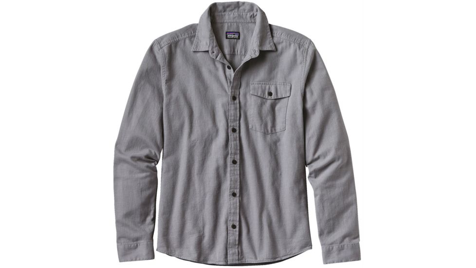 Patagonia Long Sleeve Lightweight Fjord Flannel Shirt - Men's -Whole Weave/Feather Grey-XX-Large