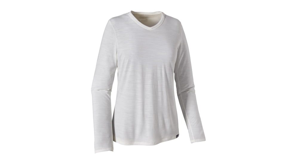 Patagonia Long Sleeve Merino Daily V-Neck T-Shirt - Womens-Birch White-Large