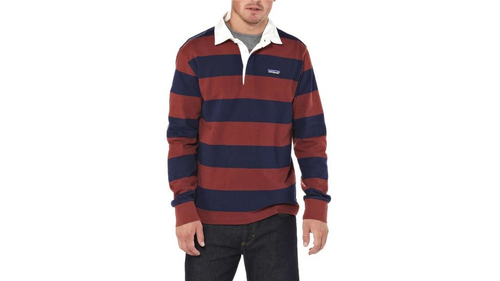 Patagonia Long Sleeve Sender Rugby Shirt - Men's-Im Game/Rusted Iron-Small