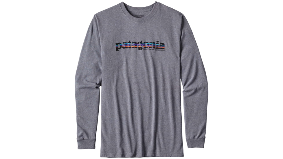 Patagonia Long-Sleeved '73 Text Logo Cotton/Poly Responsibili-Tee - Men's-Nickel-X-Small