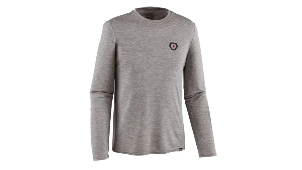 Patagonia Long-Sleeved Capilene Daily Graphic T-Shirt - Men's -Climb Clean Hex/Feather Grey Heather-Large