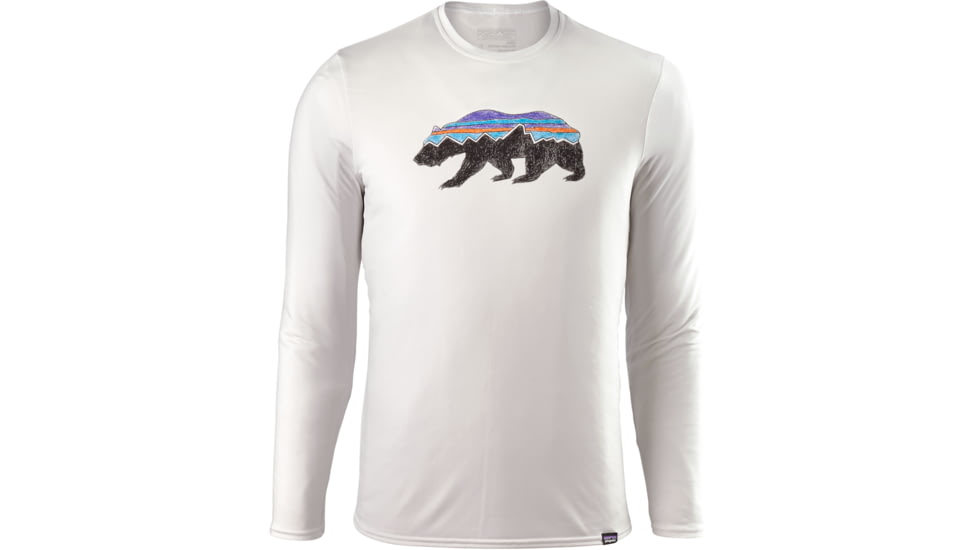 Patagonia Long-Sleeved Capilene Daily Graphic T-Shirt - Men's -Fitz Roy Bear/White-Small