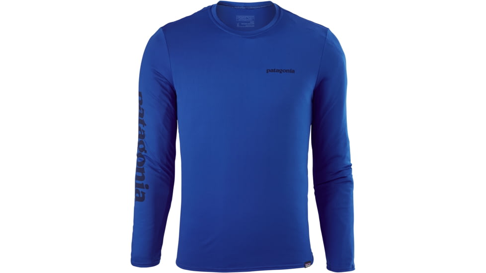 Patagonia Long-Sleeved Capilene Daily Graphic T-Shirt - Men's -Text Logo/Viking Blue-Small