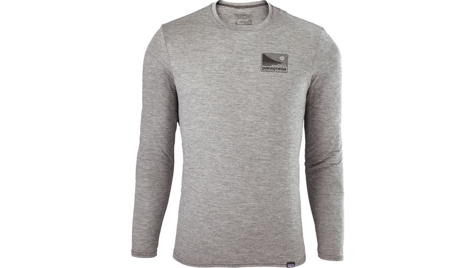 Patagonia Long-Sleeved Capilene Daily Graphic T-Shirt - Men's -Up &amp; Out/Feather Grey Heather-Large