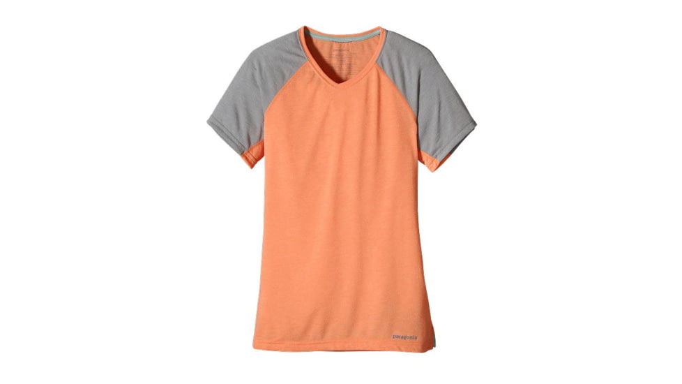Patagonia Nine Trails Short Sleeve Shirt - Womens-Peach Sherbet-Small