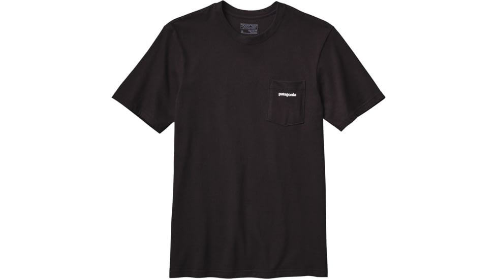 Patagonia P-6 Logo Cotton Pocket T-shirt - Men's-Black-X-Small