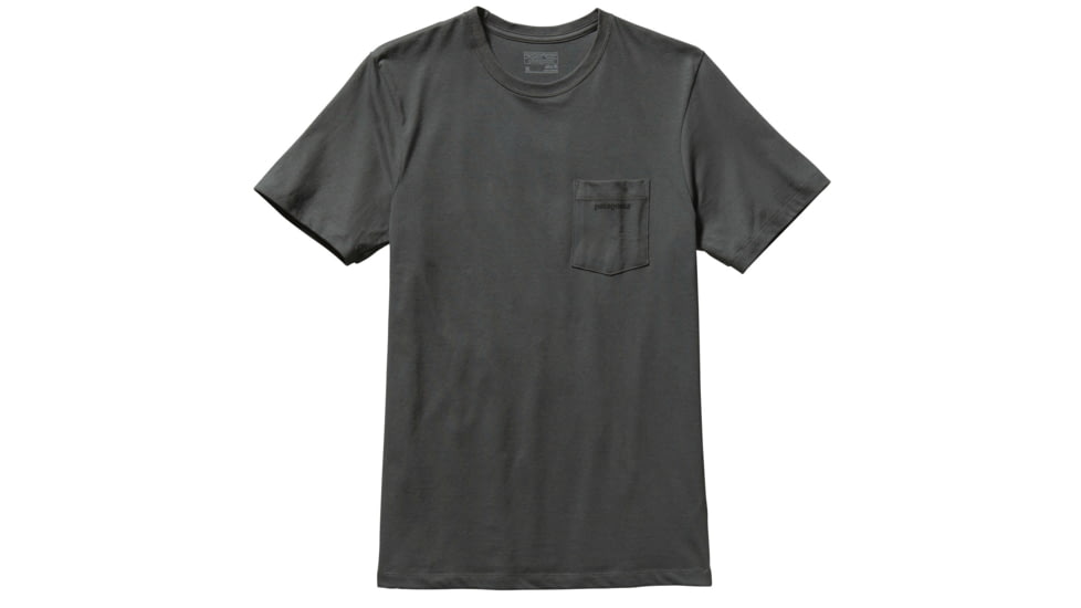 Patagonia P-6 Logo Cotton Pocket T-shirt - Men's-Forge Grey-Small