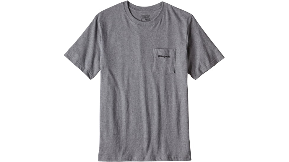 Patagonia P-6 Logo Cotton Pocket T-shirt - Men's-Gravel Heather-Medium