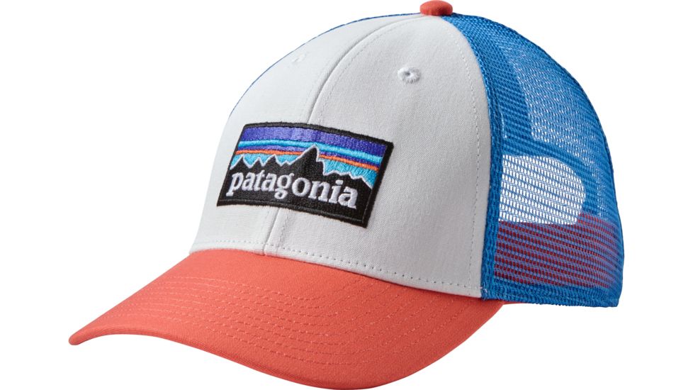 Patagonia P-6 Logo LoPro Trucker Hat - Men's-White/Carve Coral-One Size