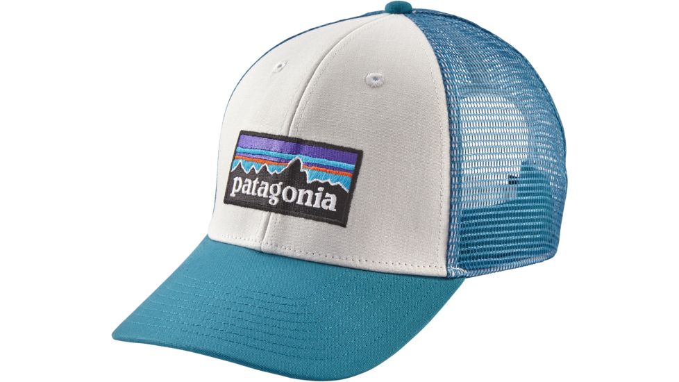Patagonia P-6 Logo LoPro Trucker Hat - Men's-White/Filter Blue-One Size
