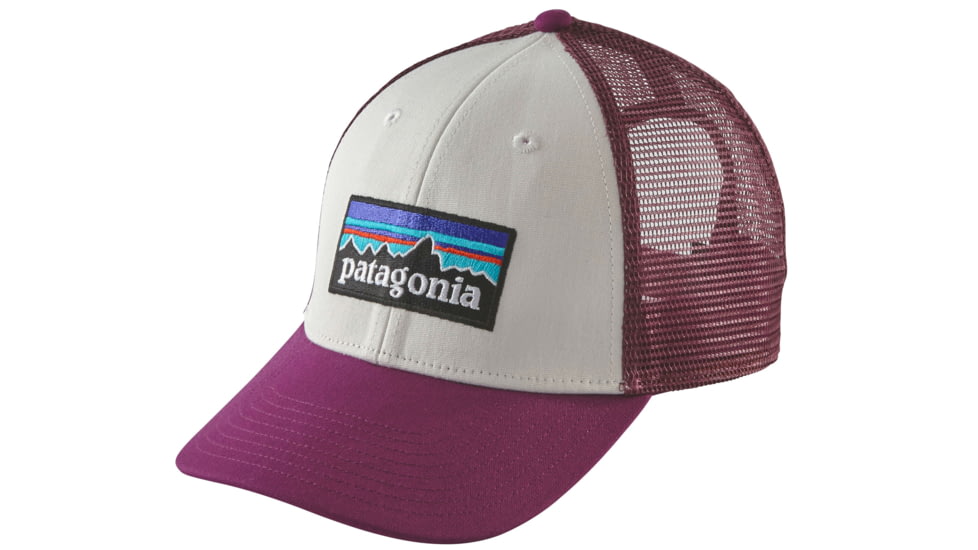 Patagonia P-6 Logo LoPro Trucker Hat - Men's-White/Violet Red-One Size
