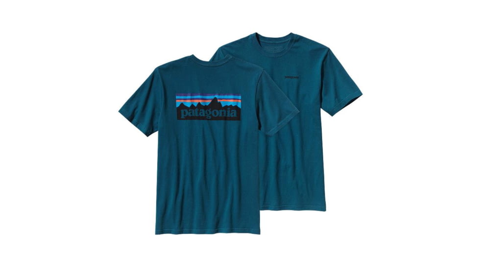 Patagonia P-6 Logo Short Sleeve T-Shirt - Mens-Large-Crater Blue