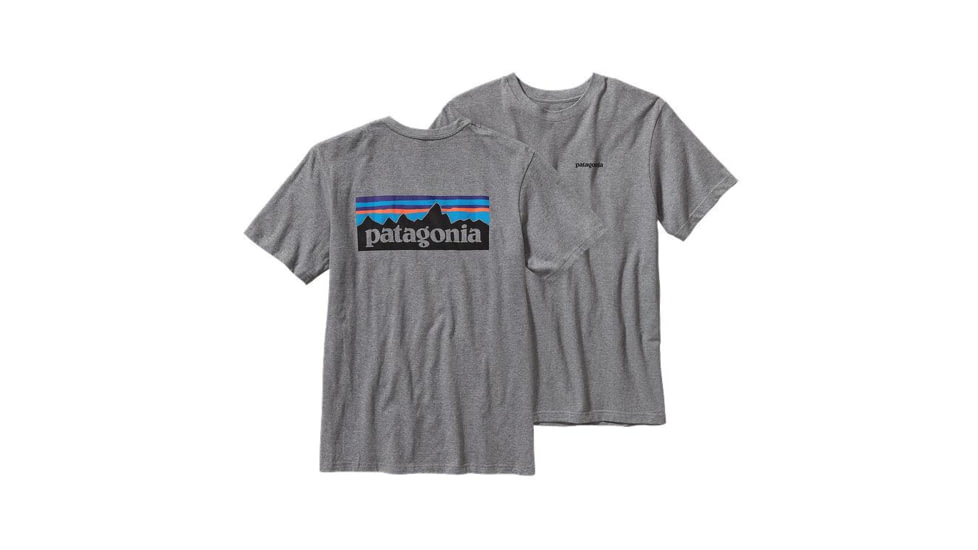 Patagonia P-6 Logo Tee Shirt - Mens-Gravel Heather-X-Large