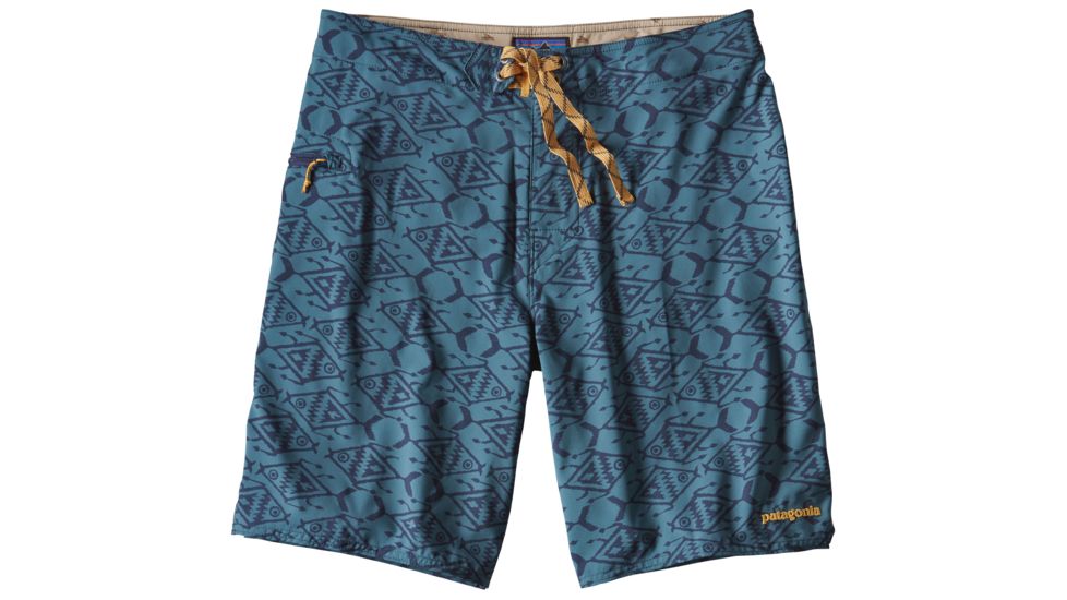 Patagonia Planing Stretch 20 in Board Shorts - Men's-Ikat Fish Small/Bay Blue-20 in-28 Waist