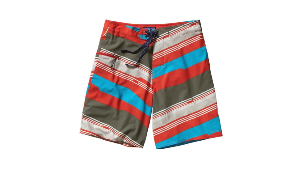 Patagonia Planing Stretch 20 in Board Shorts - Mens-Mid Century Stripe/Turkish Red-20 in-32 Waist