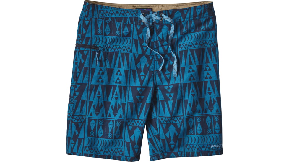 Patagonia Printed Wavefarer 19 Inch Board Short - Men's-Tribal Geo/Big Sur Blue-19 in-29 Waist