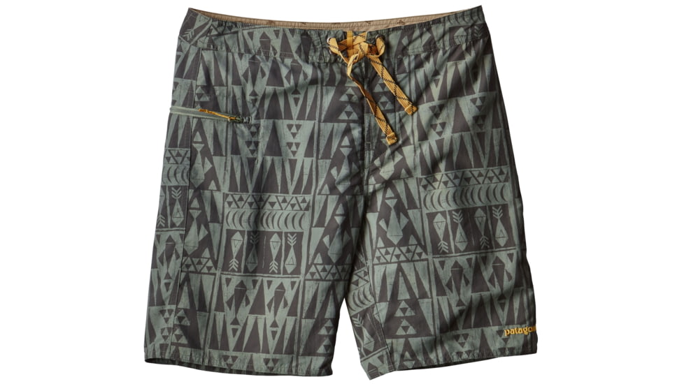 Patagonia Printed Wavefarer 19 Inch Board Short - Men's-Tribal Geo/Hemlock Green-19 in-34 Waist