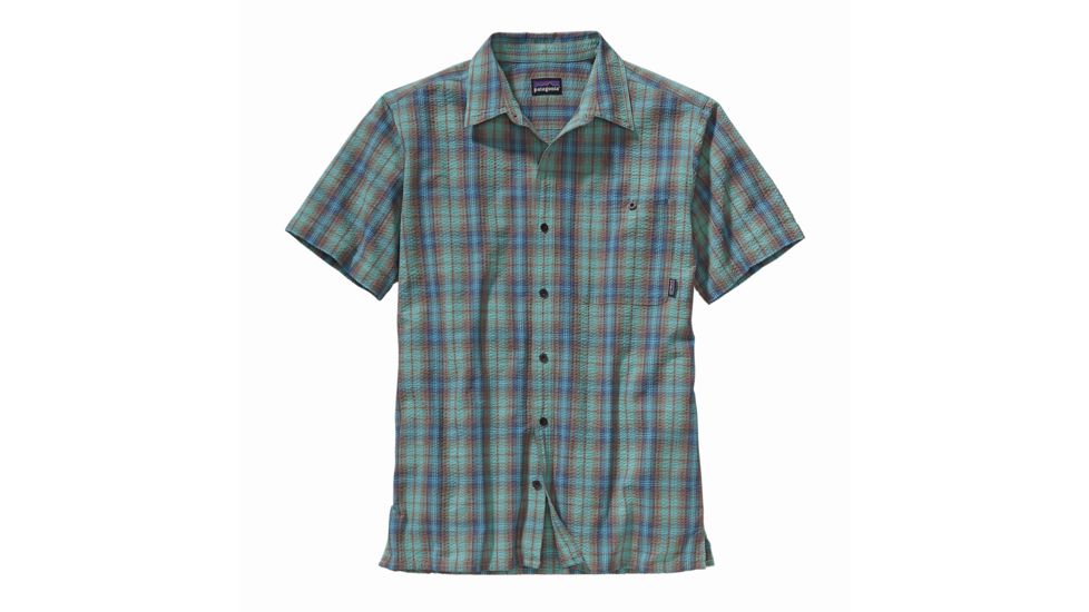 Patagonia Puckerware Short Sleeve Shirt - Men's -Boomkin/Grecian Blue-Small