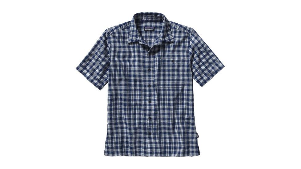 Puckerware Short Sleeve Shirt - Mens -Palaka/Channel Blue-Medium