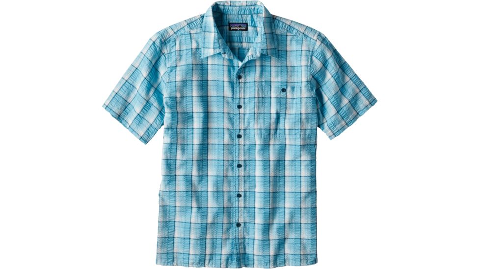 Patagonia Puckerware Short Sleeve Shirt - Men's -Small-Fluke/Birch White