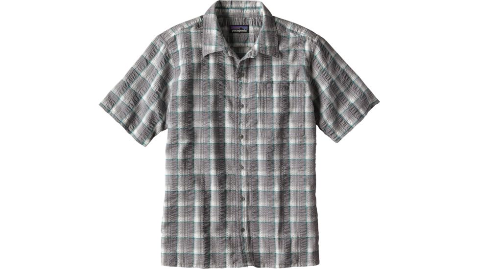 Patagonia Puckerware Short Sleeve Shirt - Men's -Medium-Fluke/Feather Grey