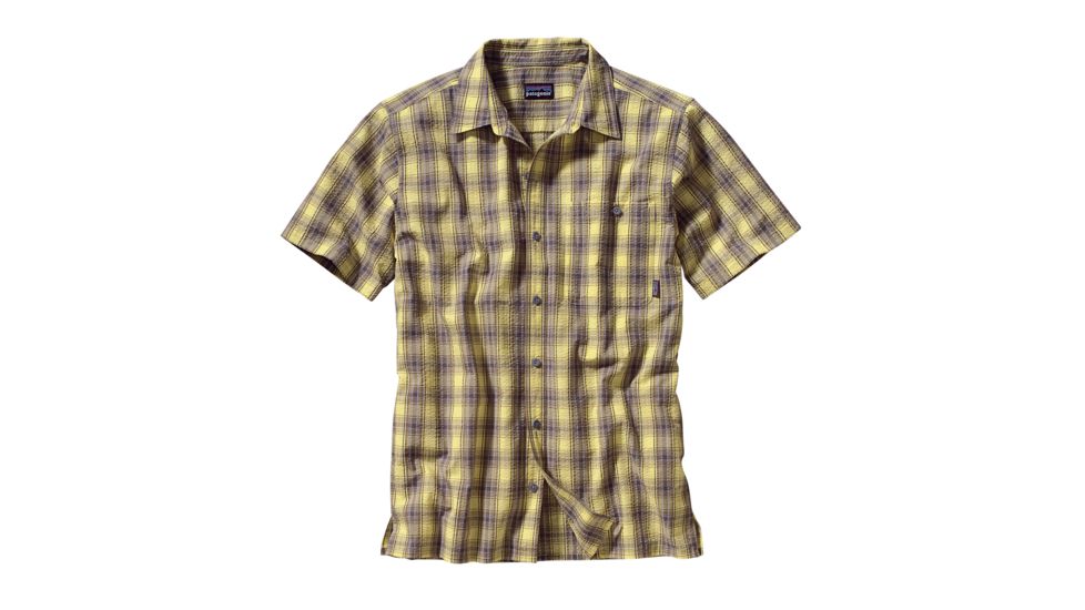 Patagonia Puckerware SS Shirt - Men's -Basalt/Red Clover-Small