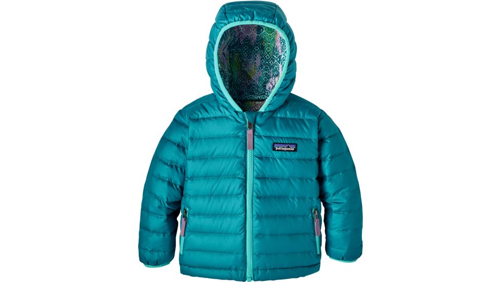 Patagonia Reversible Down Sweater Hoody - Baby-Cross Current/Elwha Blue-6M