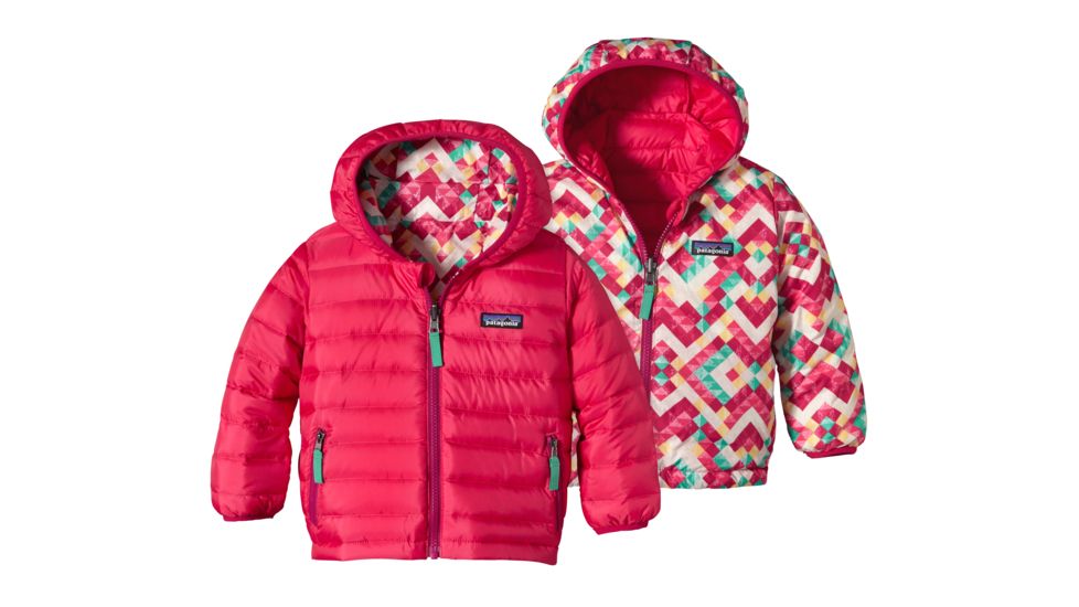 Patagonia Reversible Down Sweater Hoody - Baby-Rossi Pink-3T