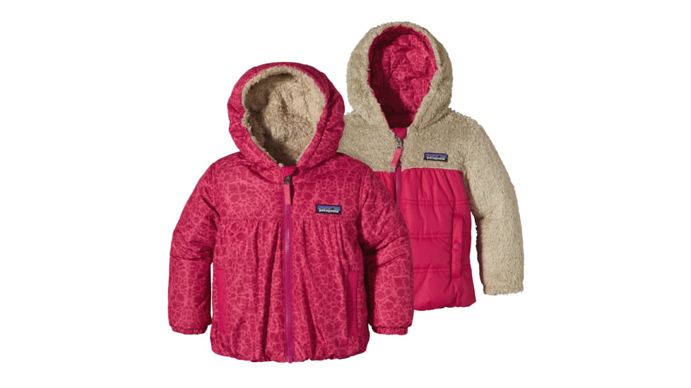 Patagonia Reversible Honey Puff Hoody - Baby-Paisley Sage/Portofino Pink-2T
