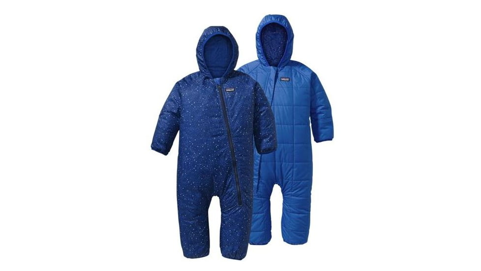 Patagonia Reversible Puff-Ball Bunting - Baby-Little Arctic Kin/Navy Blue-3M