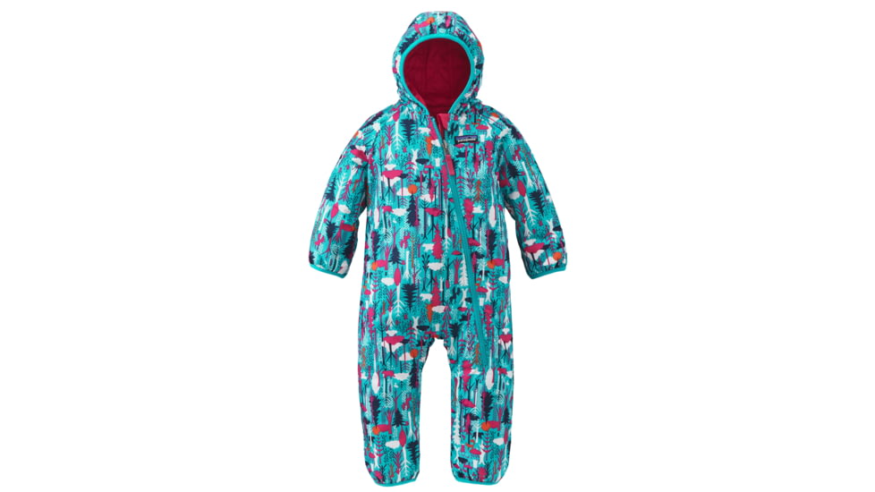 Patagonia Reversible Puff-Ball Bunting - Baby-Pine Friends/Epic Blue-3M