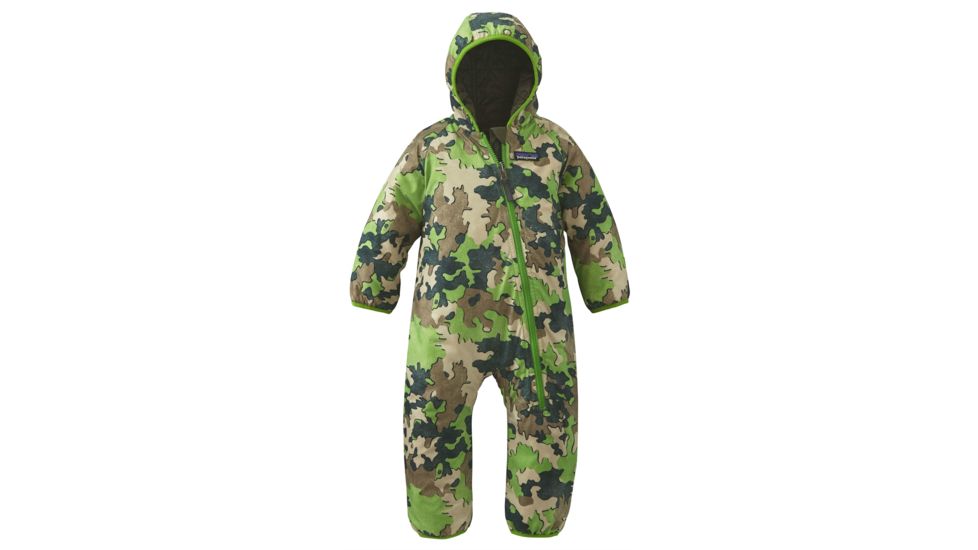 Patagonia Reversible Puff-Ball Bunting - Baby-Sycamore Camo/Hydro Green