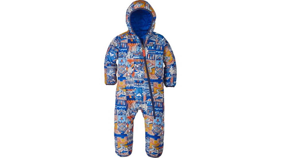 Patagonia Reversible Puff-Ball Bunting - Baby-Tributary Totem/Drifter Grey-0M
