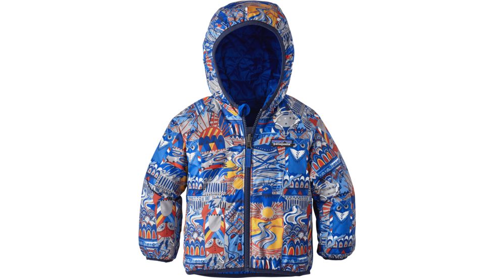 Patagonia Reversible Puff-Ball Jacket - Baby-Tributary Totem/Drifter Grey-12M