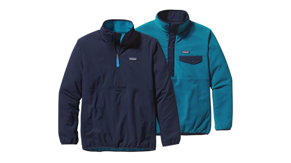 Patagonia Reversible Snap-T Glissade Pullover - Mens-Navy Blue-X-Small
