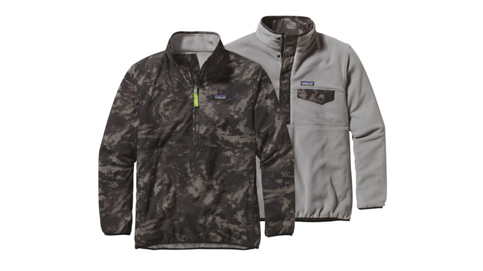 Patagonia Reversible Snap-T Glissade Pullover - Mens-Storm Front/Black-X-Small