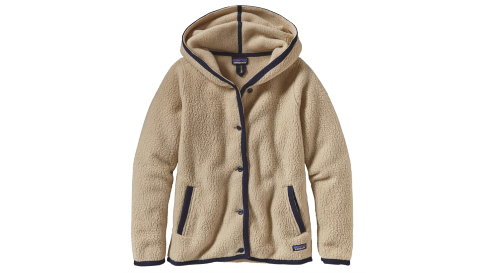 Patagonia Shearling Fleece Hooded Cardigan - Women's -El Cap Khaki-Large