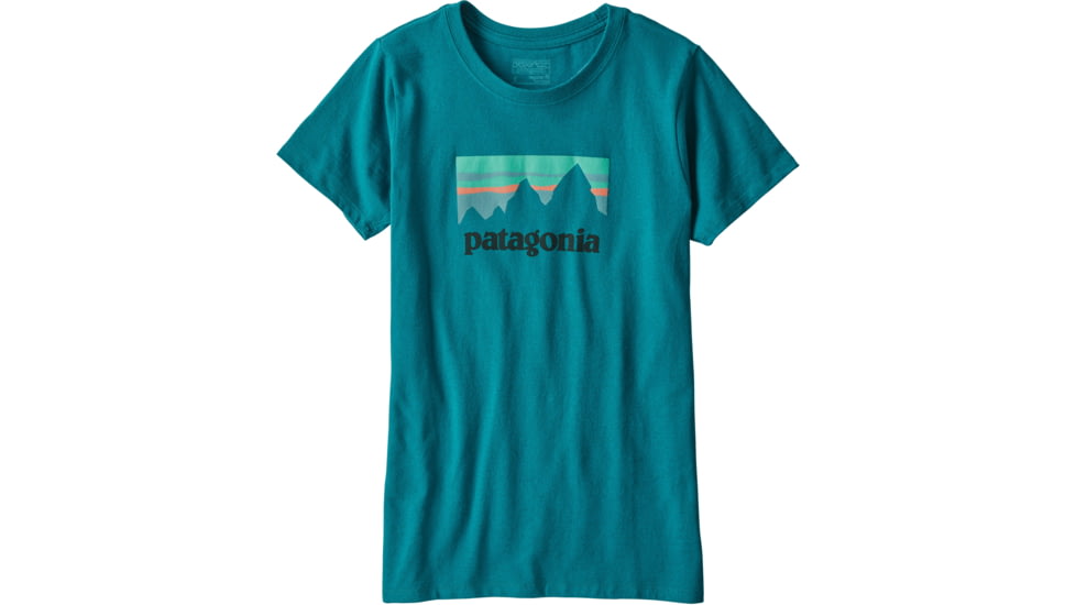 Patagonia Shop Sticker Cotton/Poly Responsibili-Tee - Women's-Elwha Blue-Small