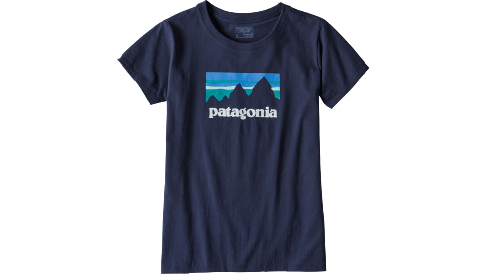 Patagonia Shop Sticker Cotton/Poly Responsibili-Tee - Women's-Navy Blue-X-Small