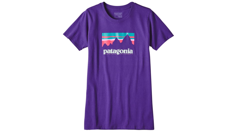 Patagonia Shop Sticker Cotton/Poly Responsibili-Tee - Women's-Purple-Large