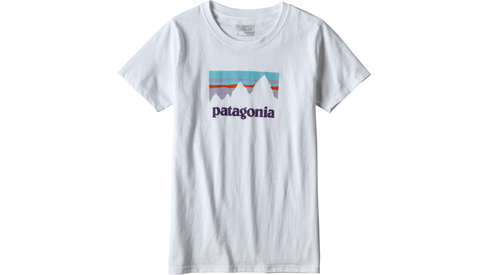 Patagonia Shop Sticker Cotton/Poly Responsibili-Tee - Women's-White-Large
